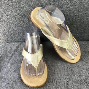 B.Ø.C. Born Concept Thong Flats Sandals Flip Flops Golden Beige Vegan Leather 8M